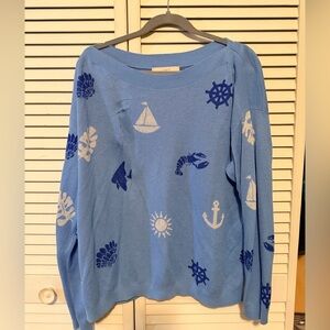 LOFT Blue Nautical Sweater